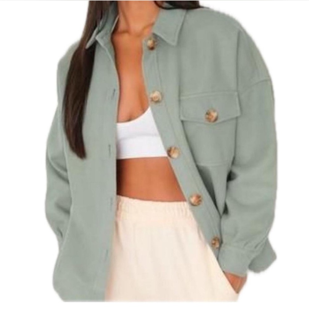 PETITE Misguided Teal Shacket SIZE US 6 Brand New With Tags